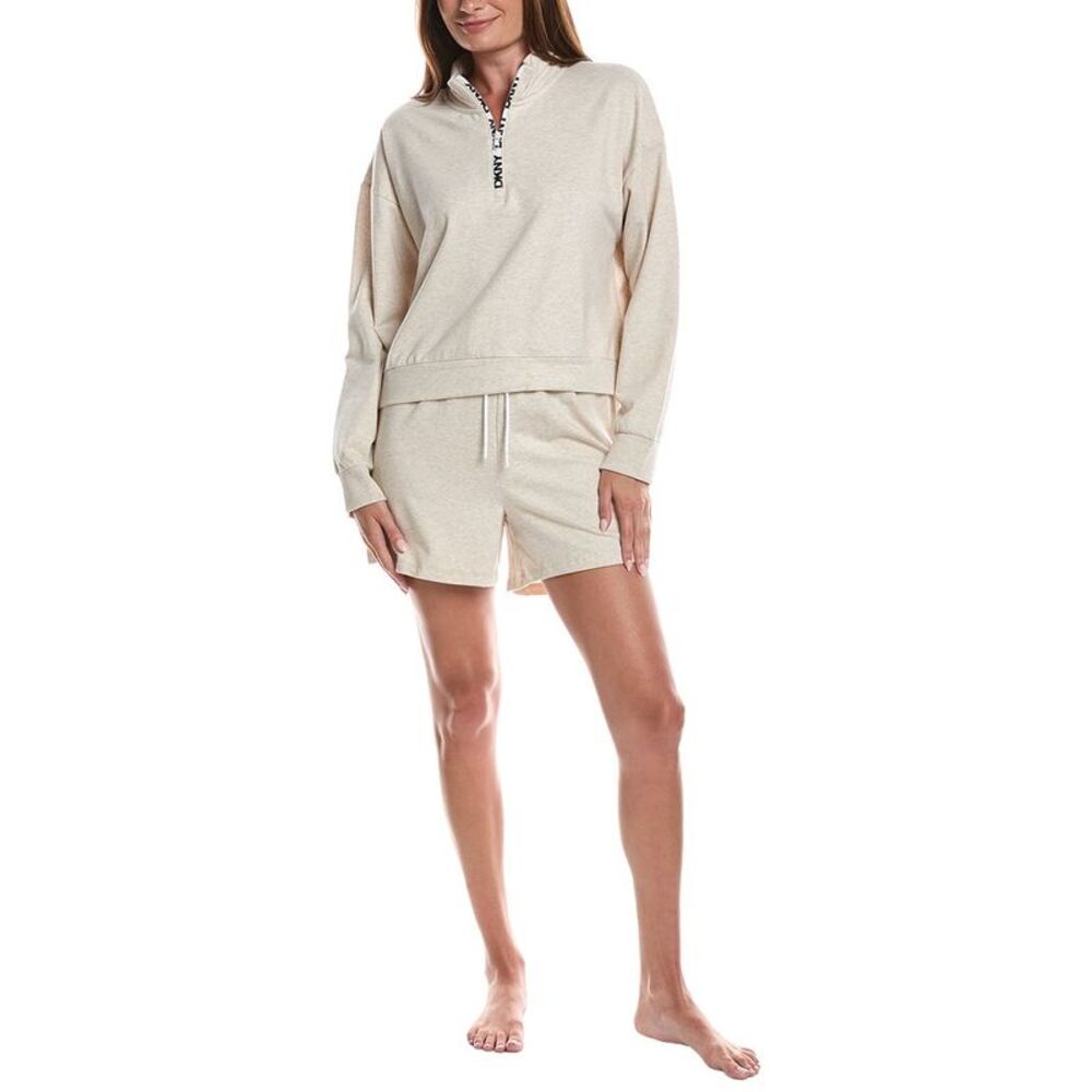 Dkny Womens 2Pc Top & Short Sleep Set, Beige